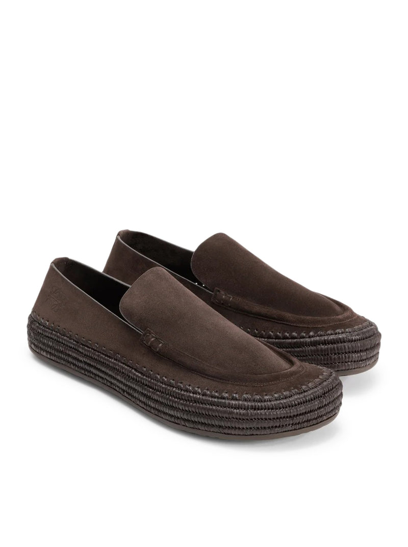 RIO SUEDE AND RAFFIA LOAFERS