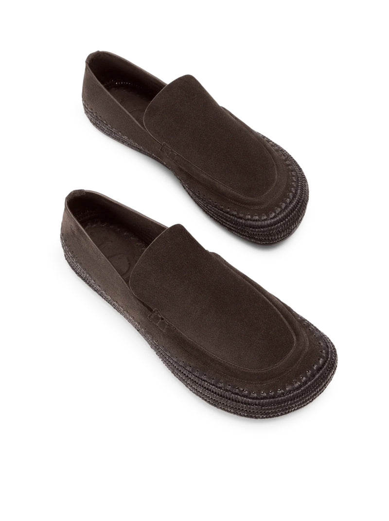 RIO SUEDE AND RAFFIA LOAFERS