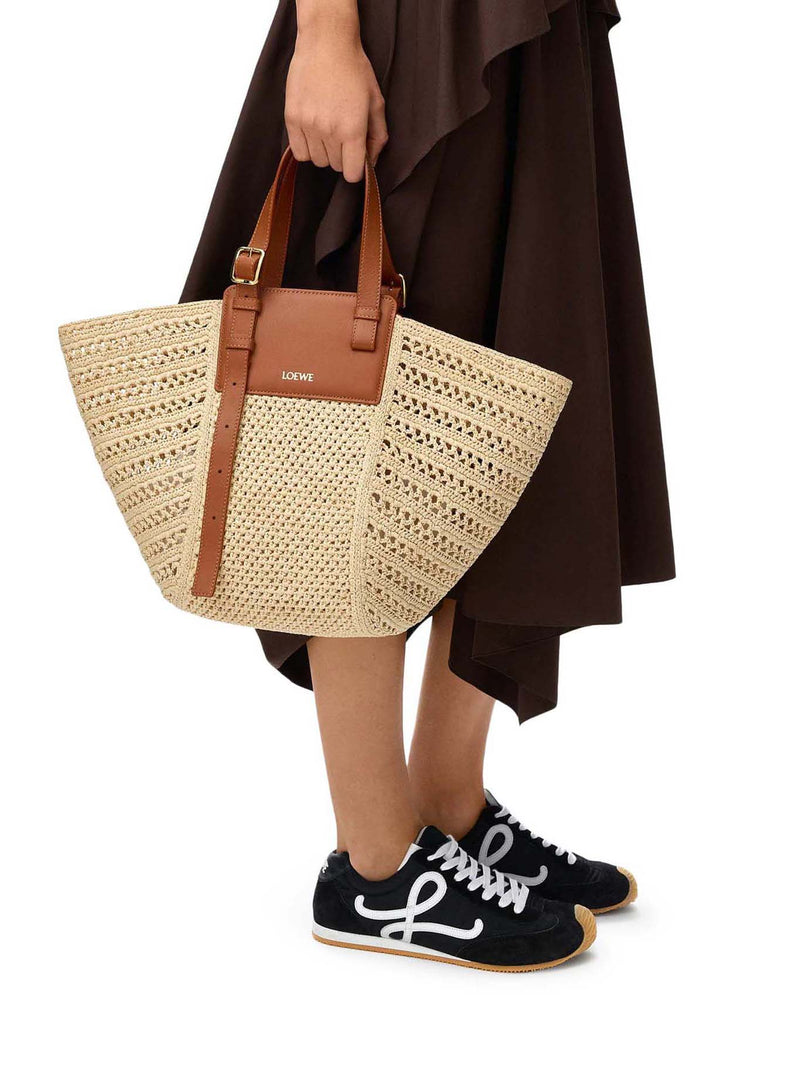 HAMMOCK CABAS MEDIUM BAG IN RAFFIA AND CALFSKIN