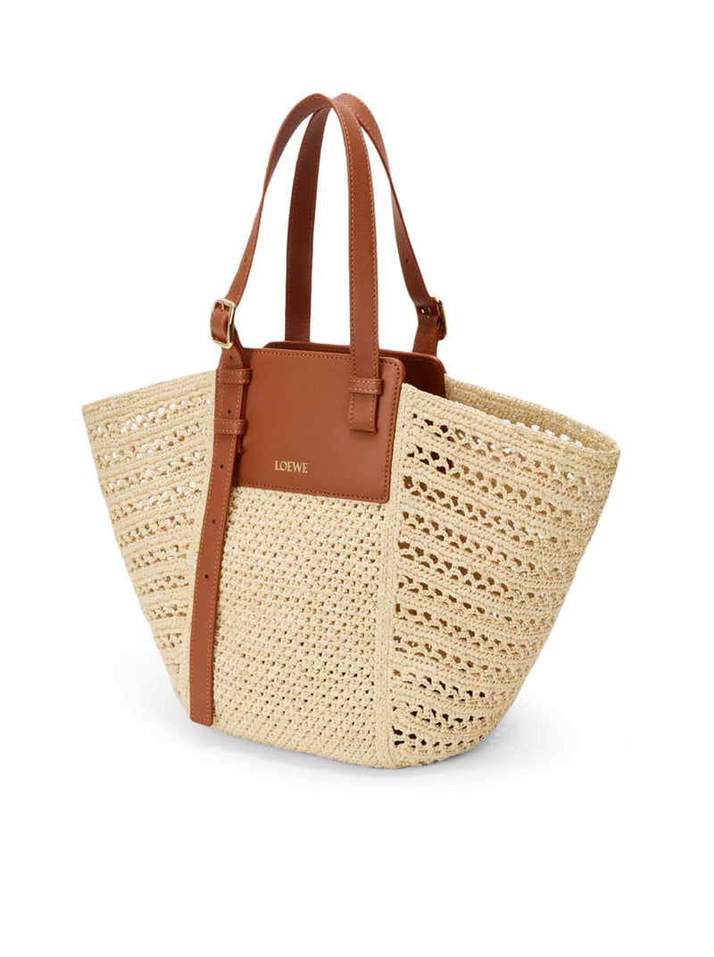 HAMMOCK CABAS MEDIUM BAG IN RAFFIA AND CALFSKIN