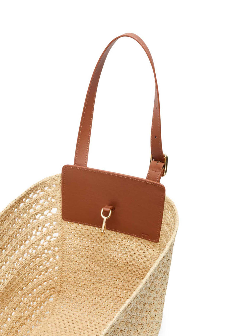 HAMMOCK CABAS MEDIUM BAG IN RAFFIA AND CALFSKIN