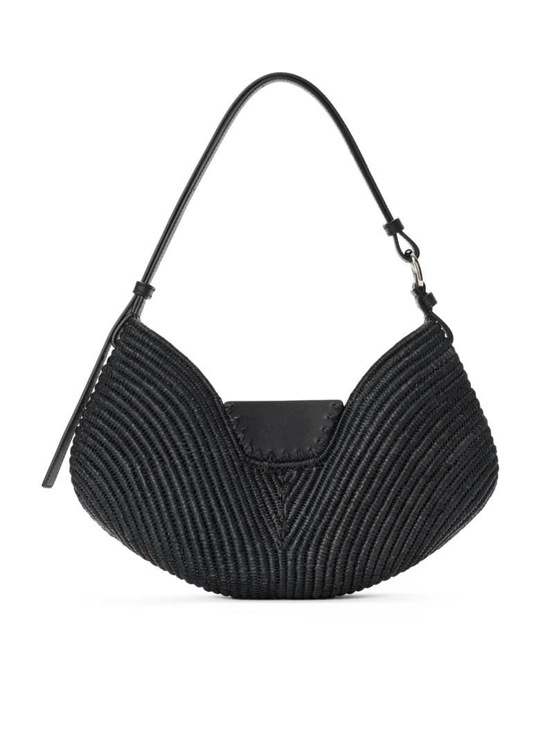 LOEWE SWING MEDIUM BAG IN RAFFIA AND CALFSKIN