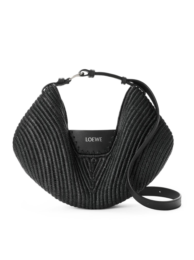 LOEWE SWING MEDIUM BAG IN RAFFIA AND CALFSKIN