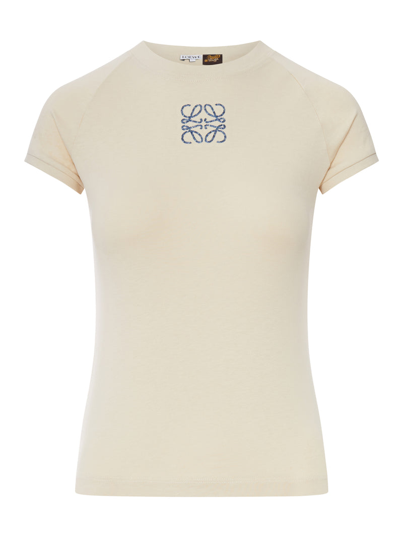 LIGHTWEIGHT COTTON JERSEY T-SHIRT WITH MOSAIC-EFFECT ANAGRAM EMBROIDERY