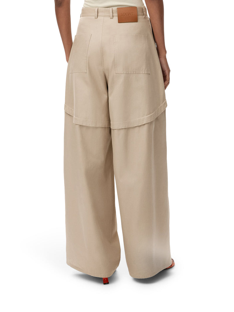 LIGHTWEIGHT COTTON TROUSERS WITH ASYMMETRIC PANEL CONSTRUCTION