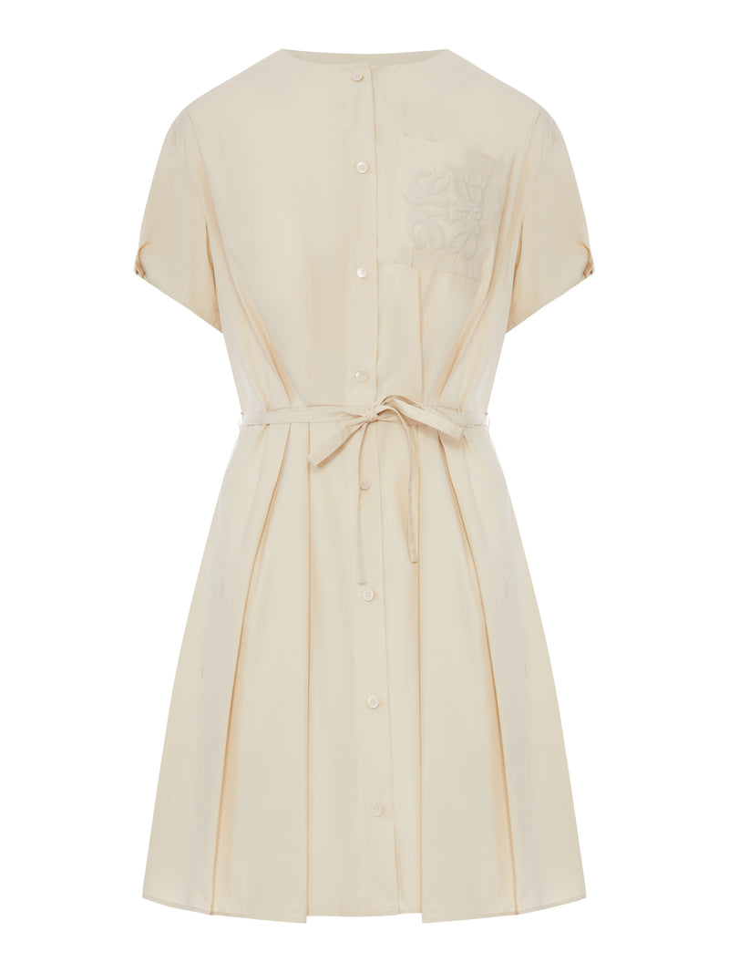 COTTON POPLIN CHEMISIER WITH ANAGRAM EMBROIDERY
