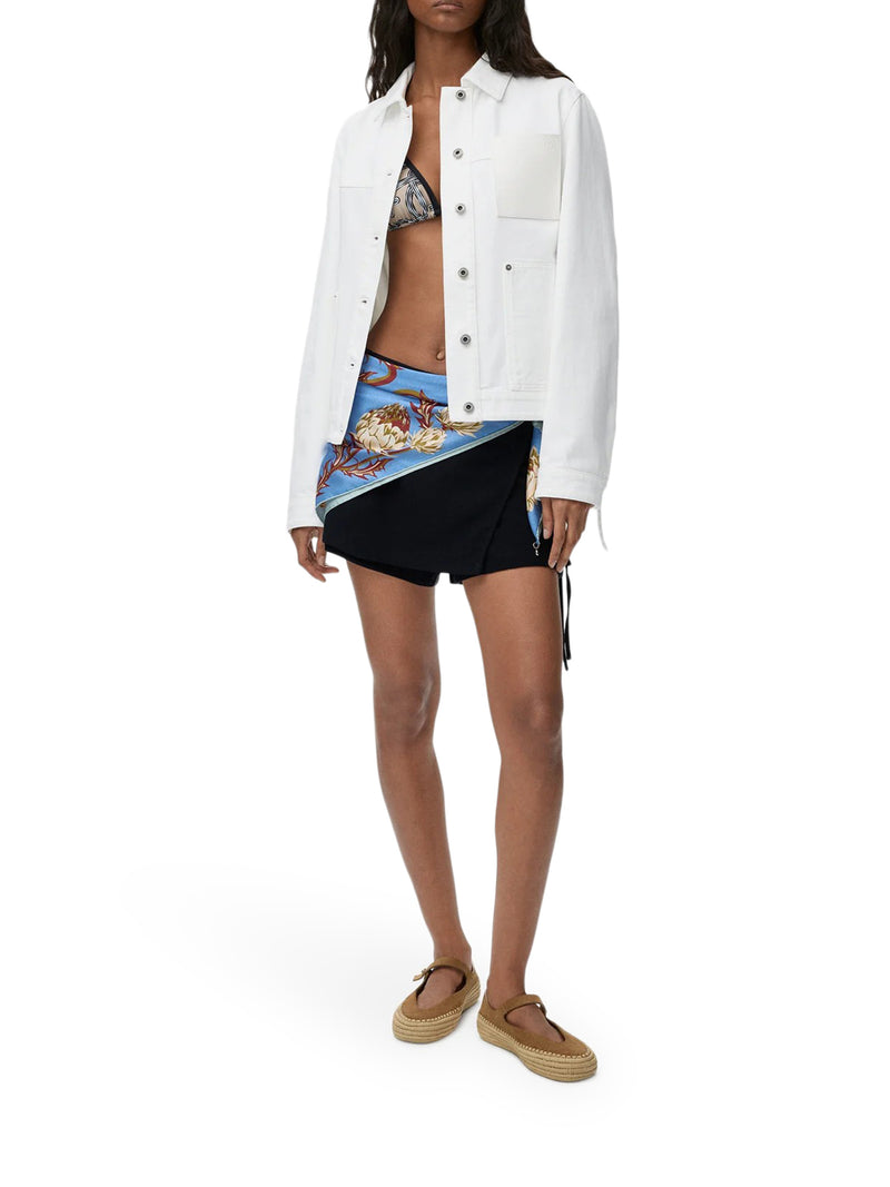 DENIM JACKET WITH APPLIED LEATHER POCKET