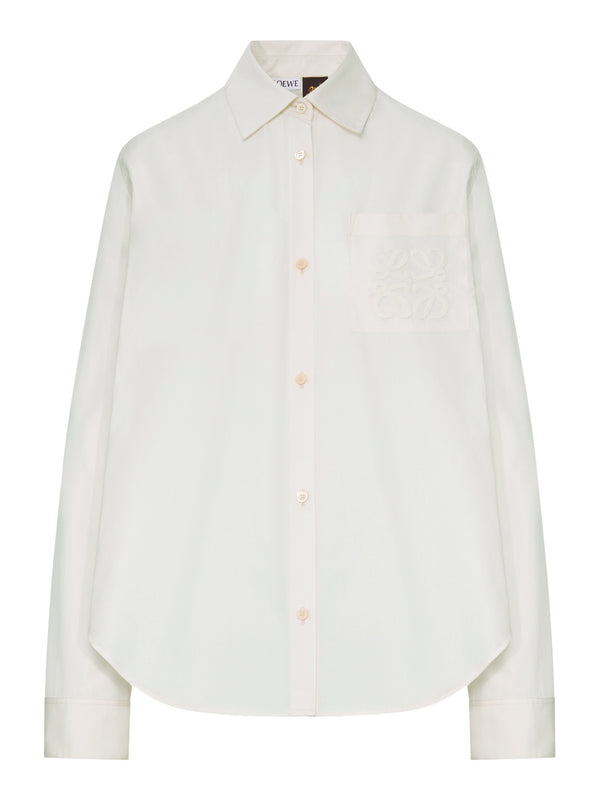 COTTON DENIM SHIRT WITH ANAGRAM EMBROIDERY