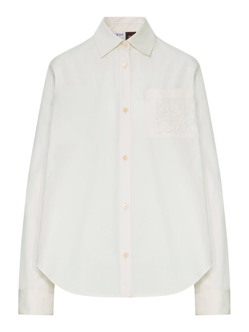 COTTON DENIM SHIRT WITH ANAGRAM EMBROIDERY