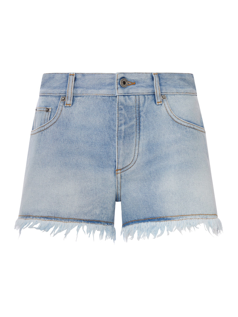 DENIM SHORTS WITH ANAGRAM PATTERN