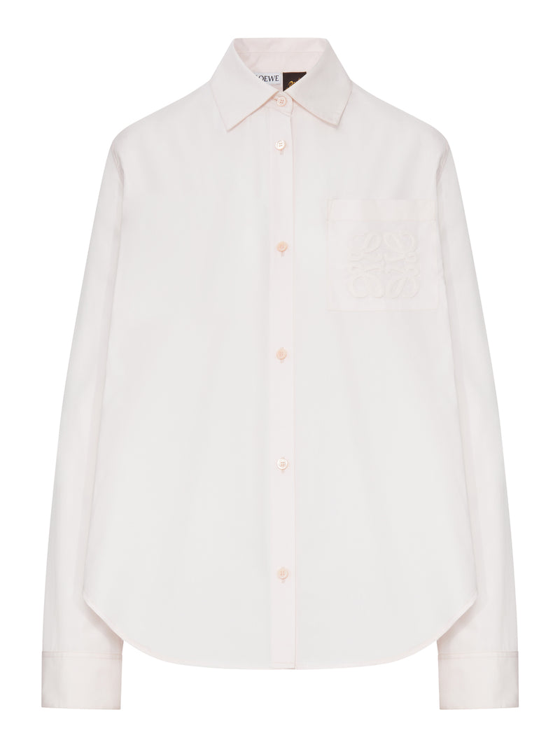 COTTON POPLIN SHIRT WITH ANAGRAM EMBROIDERY