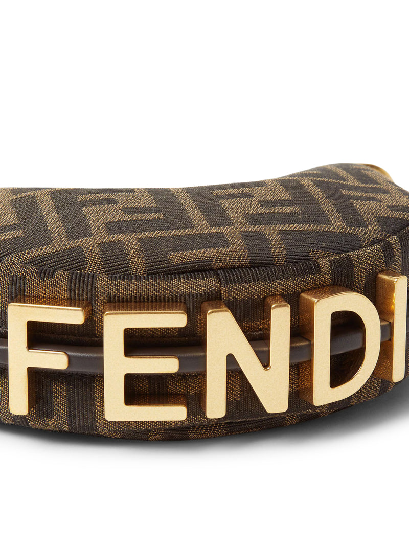 NANO FENDIGRAPHY CHARM IN BROWN FABRIC
