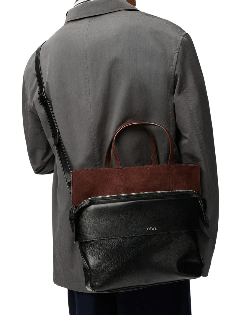 SMALL SWITCH TOTE BAG IN PAPER-EFFECT CALFSKIN AND SUEDE