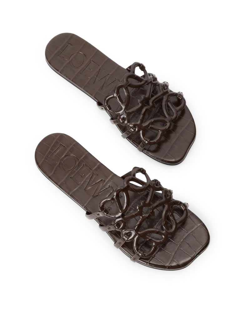 ANAGRAM PETAL SLIDE IN CROCODILE EMBOSSED CALFSKIN