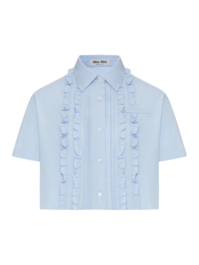 POPLIN SHIRT WITH RUFFLED DETAILS