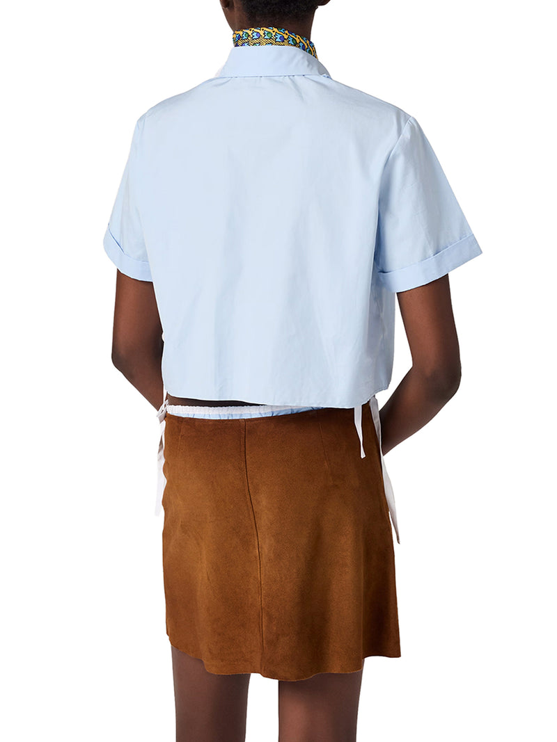 POPLIN SHIRT WITH RUFFLED DETAILS