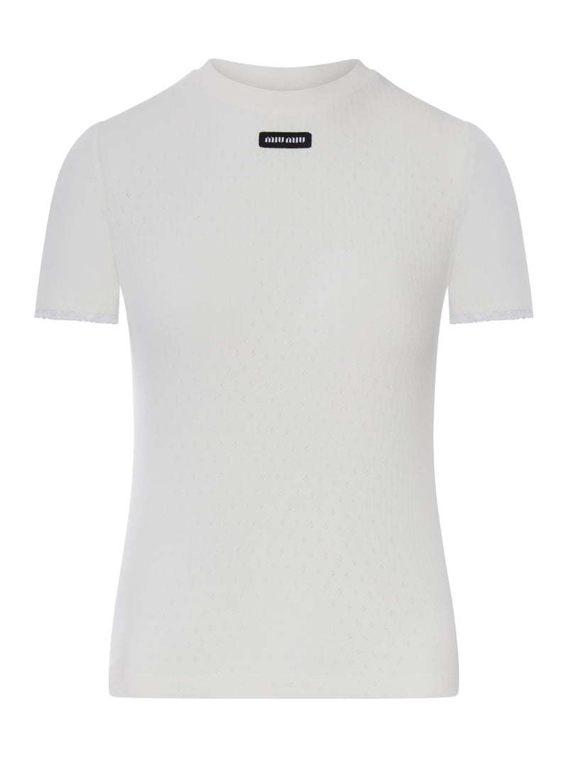 POINTELLE COTTON T-SHIRT