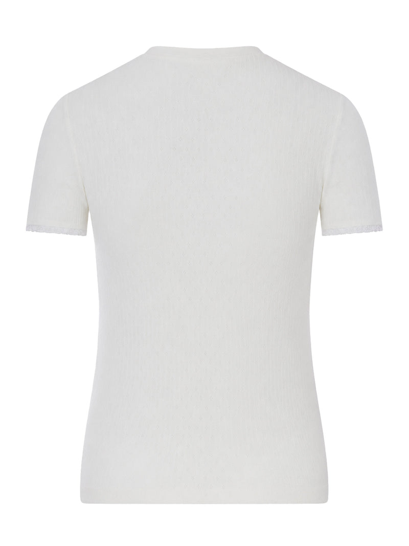POINTELLE COTTON T-SHIRT