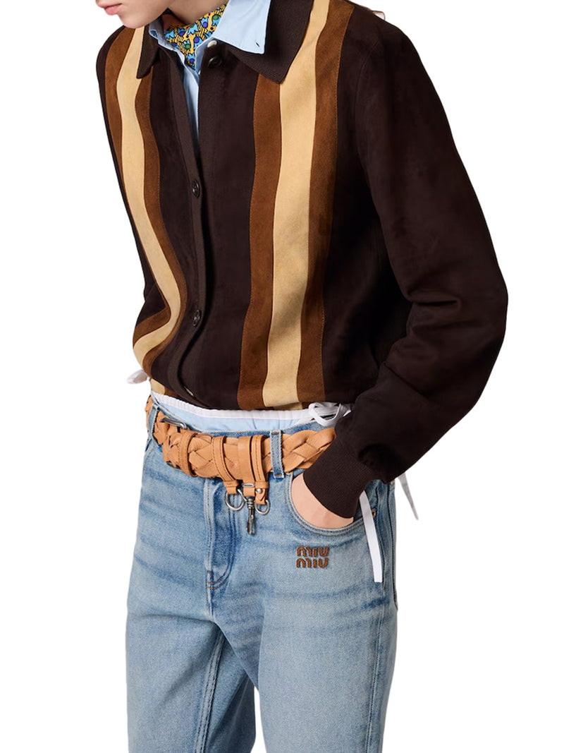 FIVE-POCKET WASHED DENIM TROUSERS