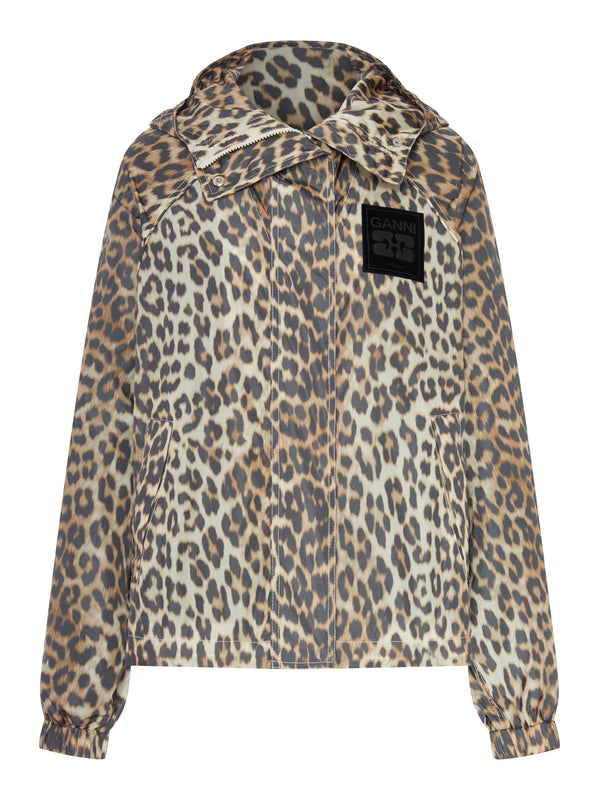 NYLON JACKET WITH LEOPARD PRINT
