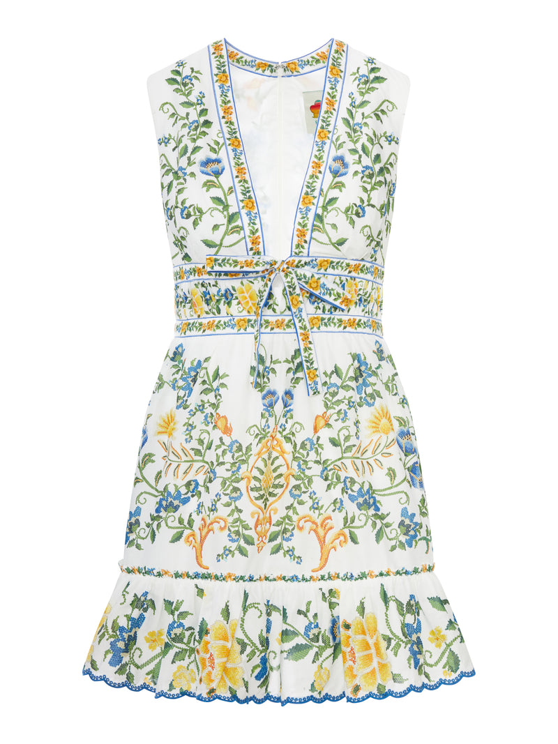 EMILY MINI DRESS WITH FLORAL PRINT AND RUFFLES