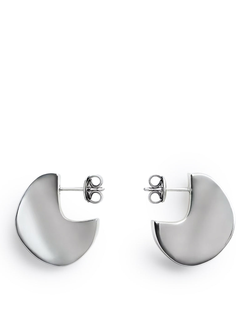SMALL DISC SILVER EARRINGS