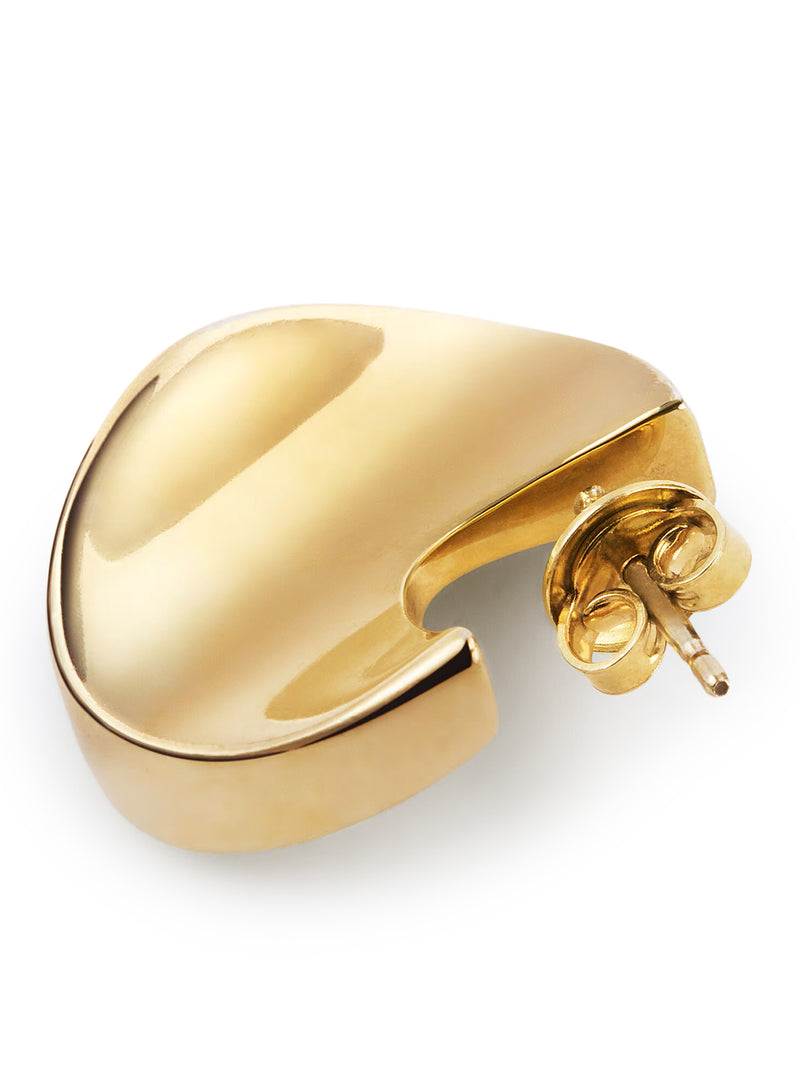 SCULPTURAL AND CURVED EARRINGS WITH GOLD FINISH