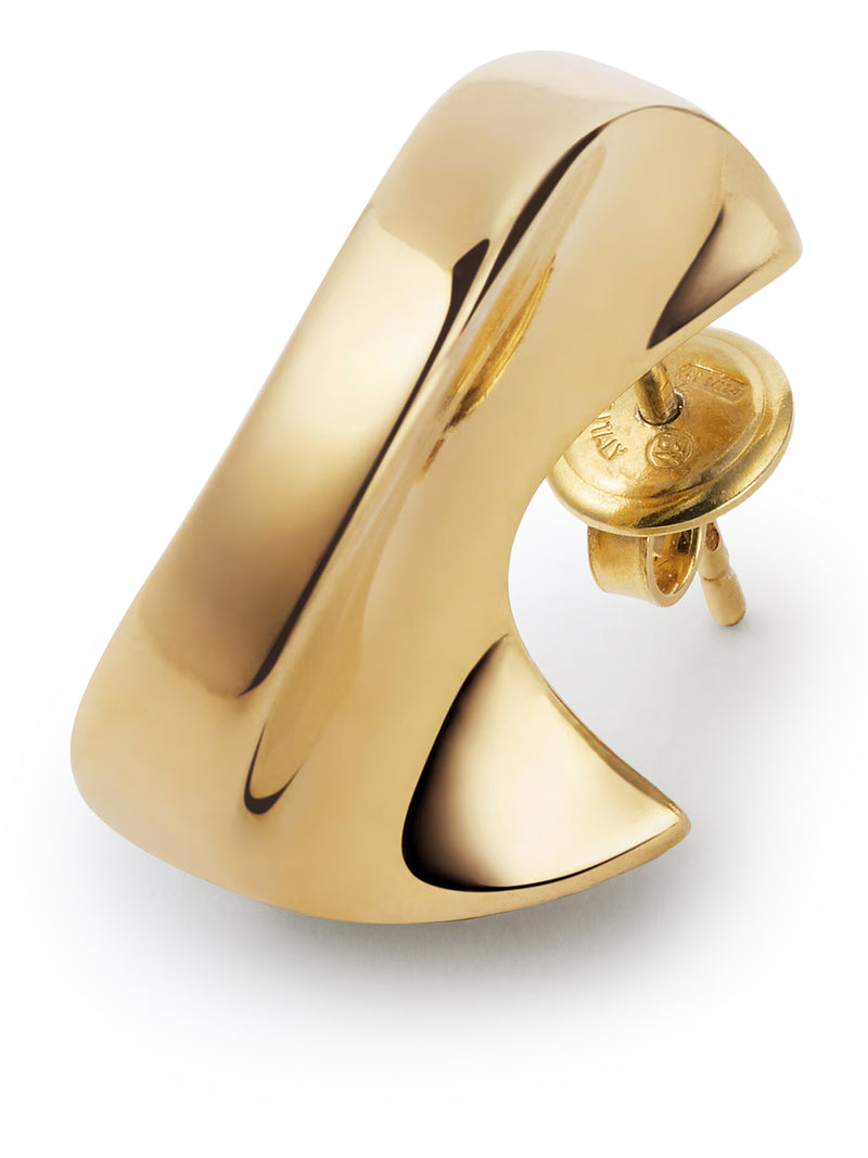 SCULPTURAL AND CURVED EARRINGS WITH GOLD FINISH