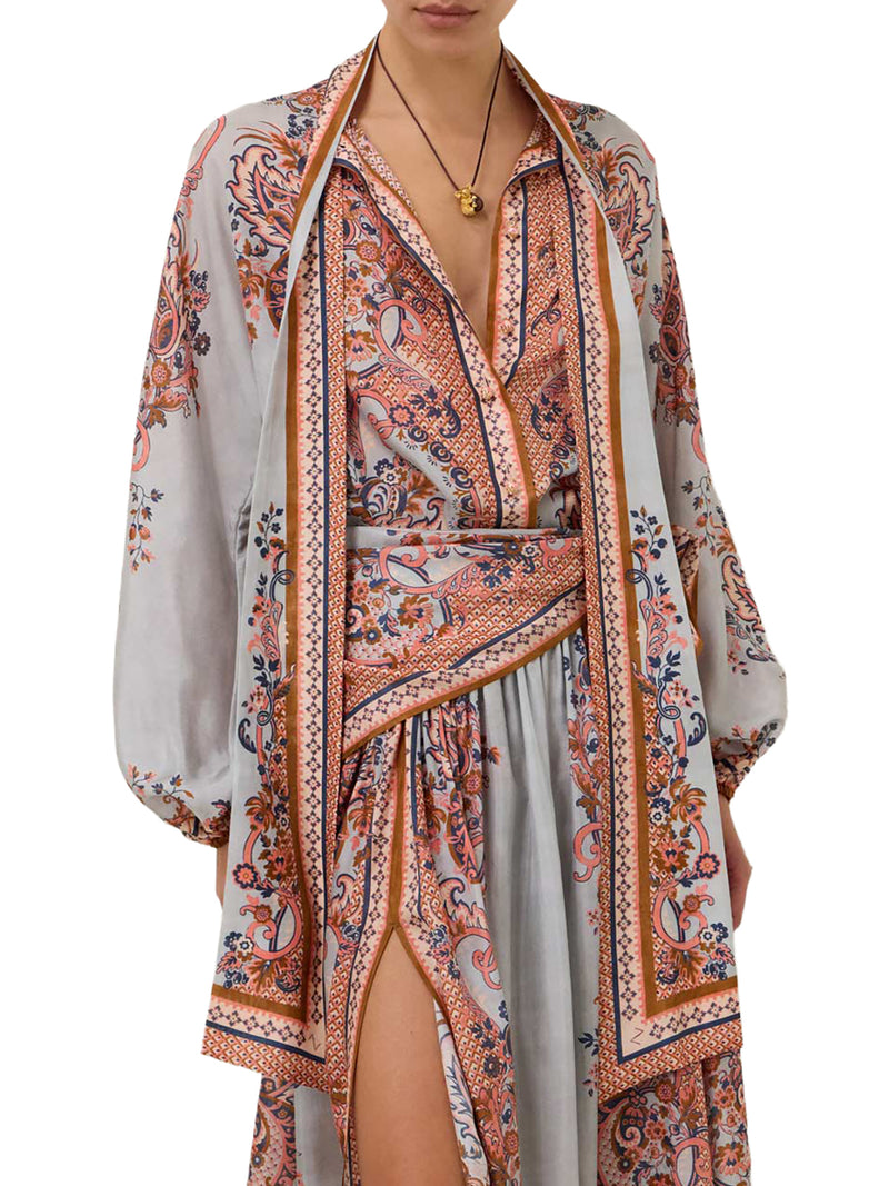 ASTER BLOUSE WITH NECK BOW IN PURE SILK