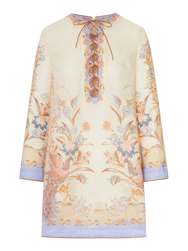 INDRA LINEN MINI TUNIC DRESS