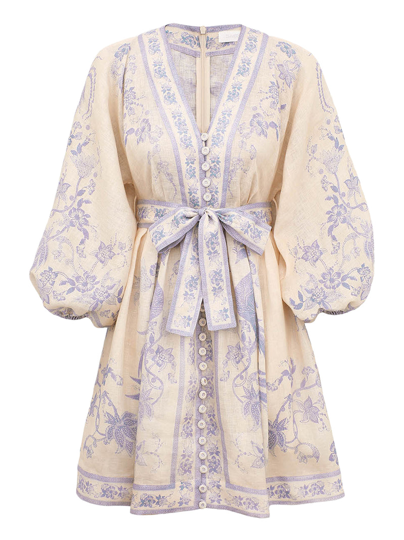 INDRA PLUNGE SHORT LINEN DRESS