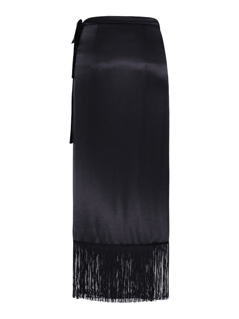 SILK PAREO SKIRT WITH WRAP CLOSURE