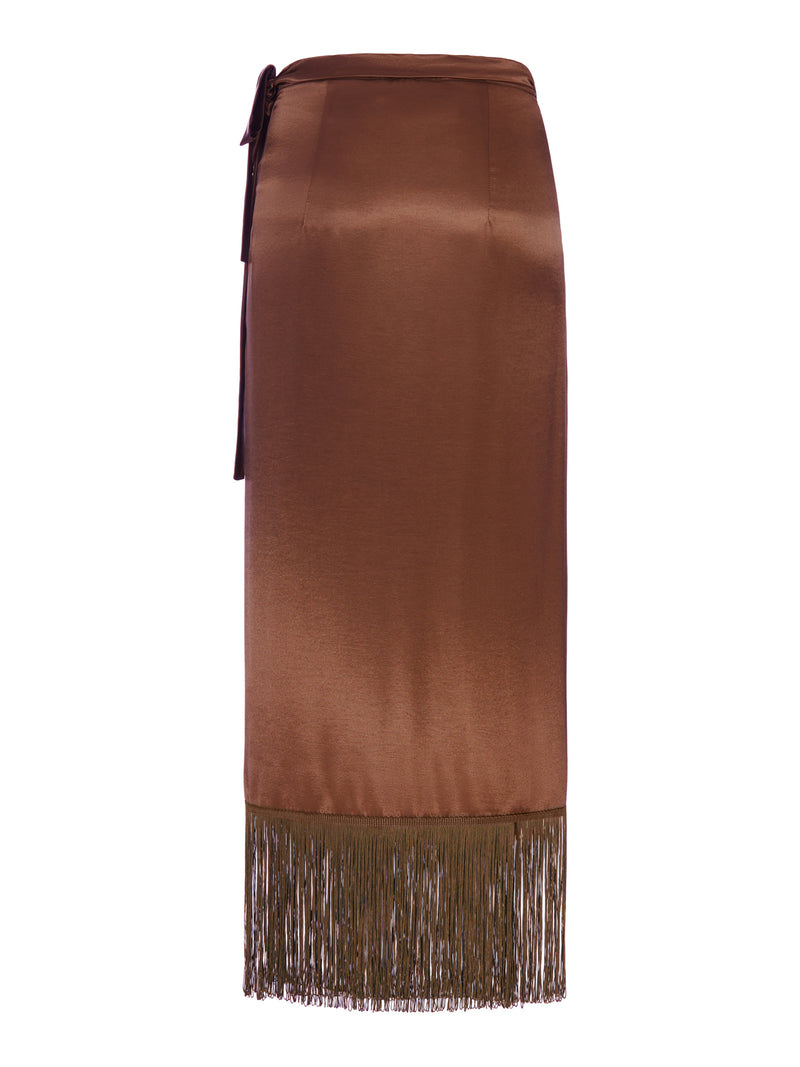 SILK PAREO SKIRT WITH WRAP CLOSURE