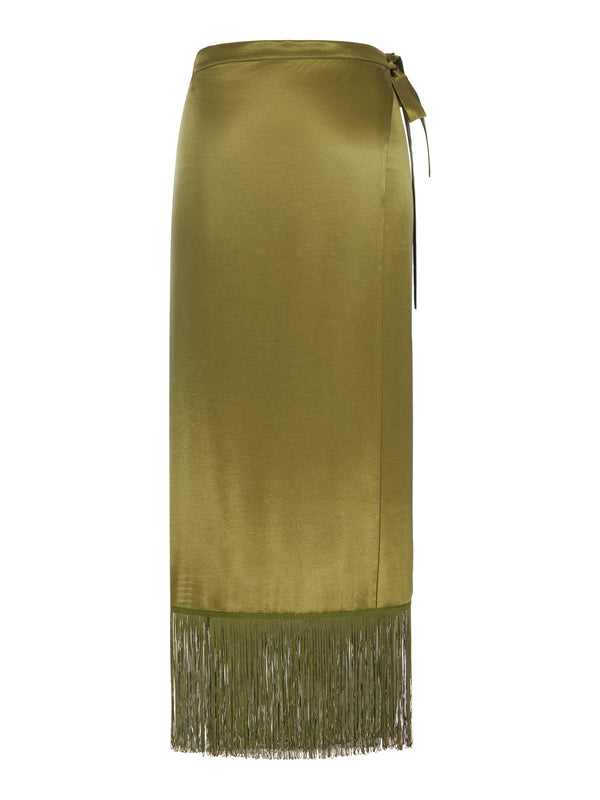 SILK PAREO SKIRT WITH WRAP CLOSURE