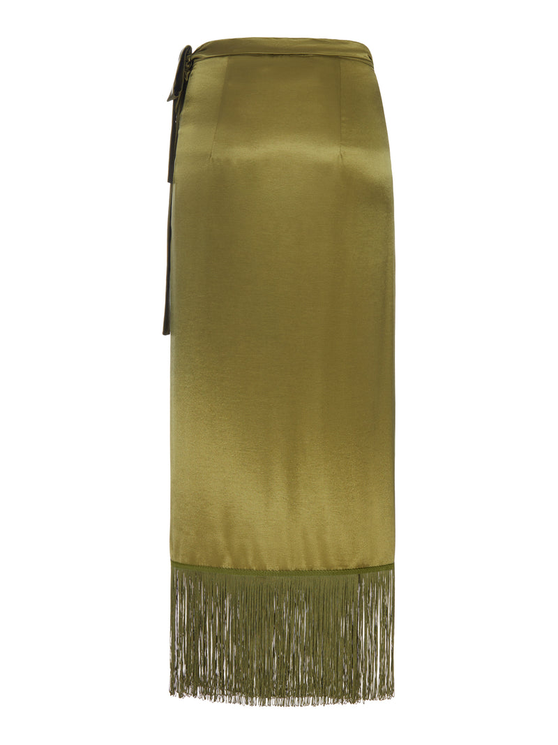SILK PAREO SKIRT WITH WRAP CLOSURE