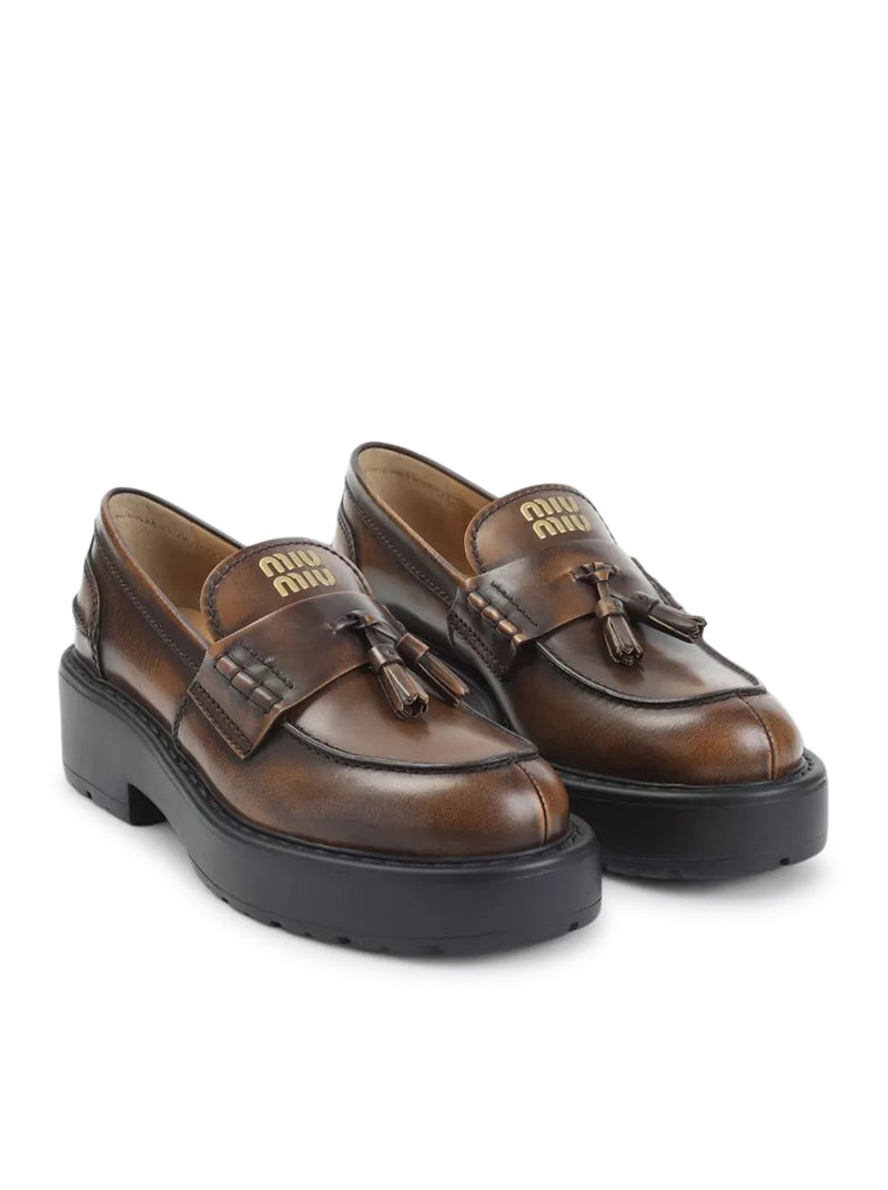 SMOOTH LEATHER LOAFERS WITH TASSELS