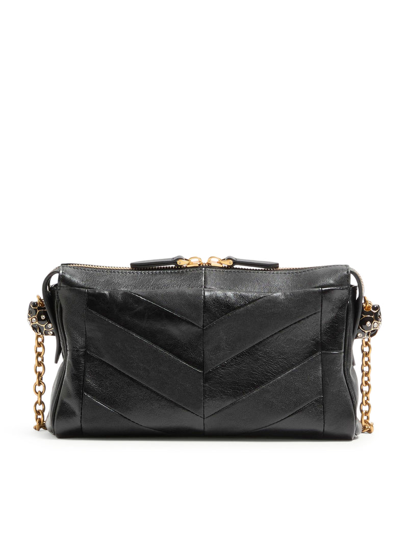 VALENTINO GARAVANI PANTHEA SMALL CHEVRON NAPPA SHOULDER BAG