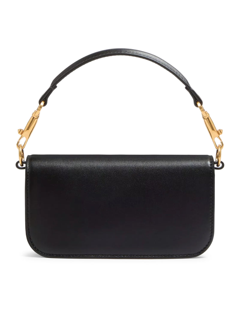 SMALL LOCO SHOULDER BAG IN CALFSKIN WITH ANTIQUE GOLD-TONE LOGO