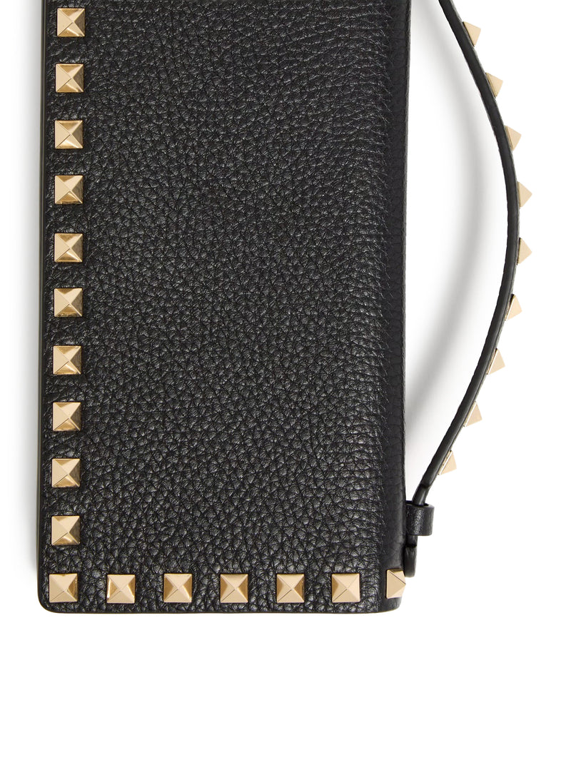 ROCKSTUD CHAIN WALLET IN GARNET CALFSKIN