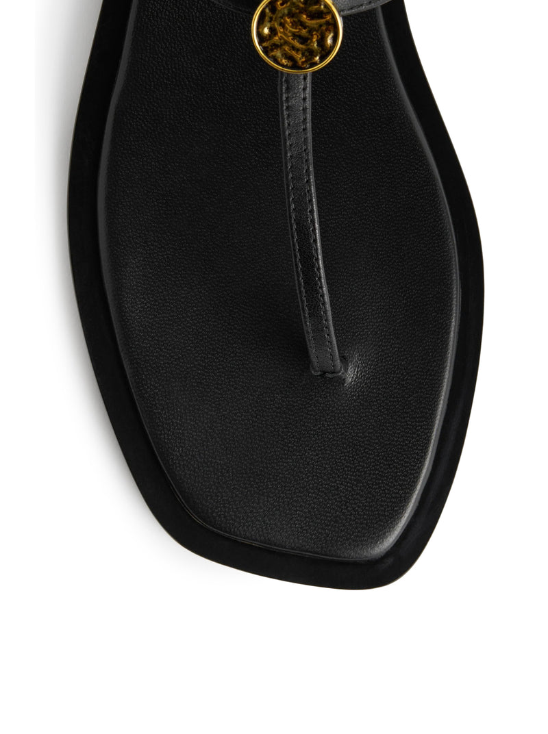 T-STRAP LEATHER SANDALS
