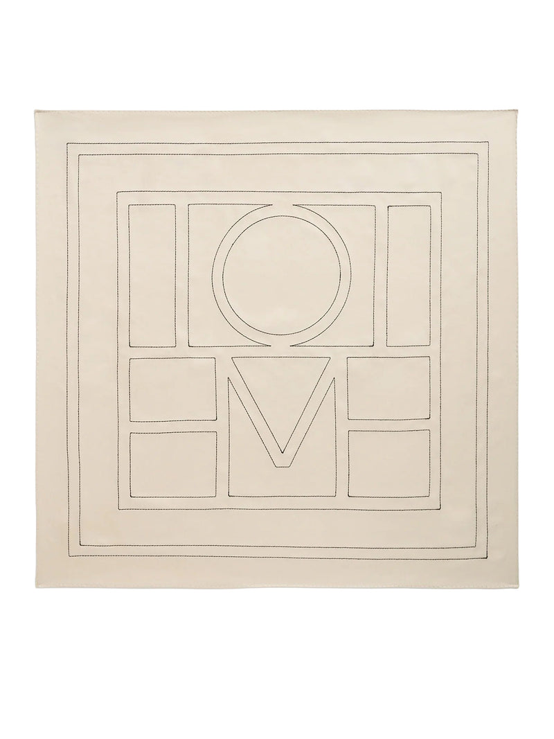 SILK SCARF WITH MONOGRAM EMBROIDERY