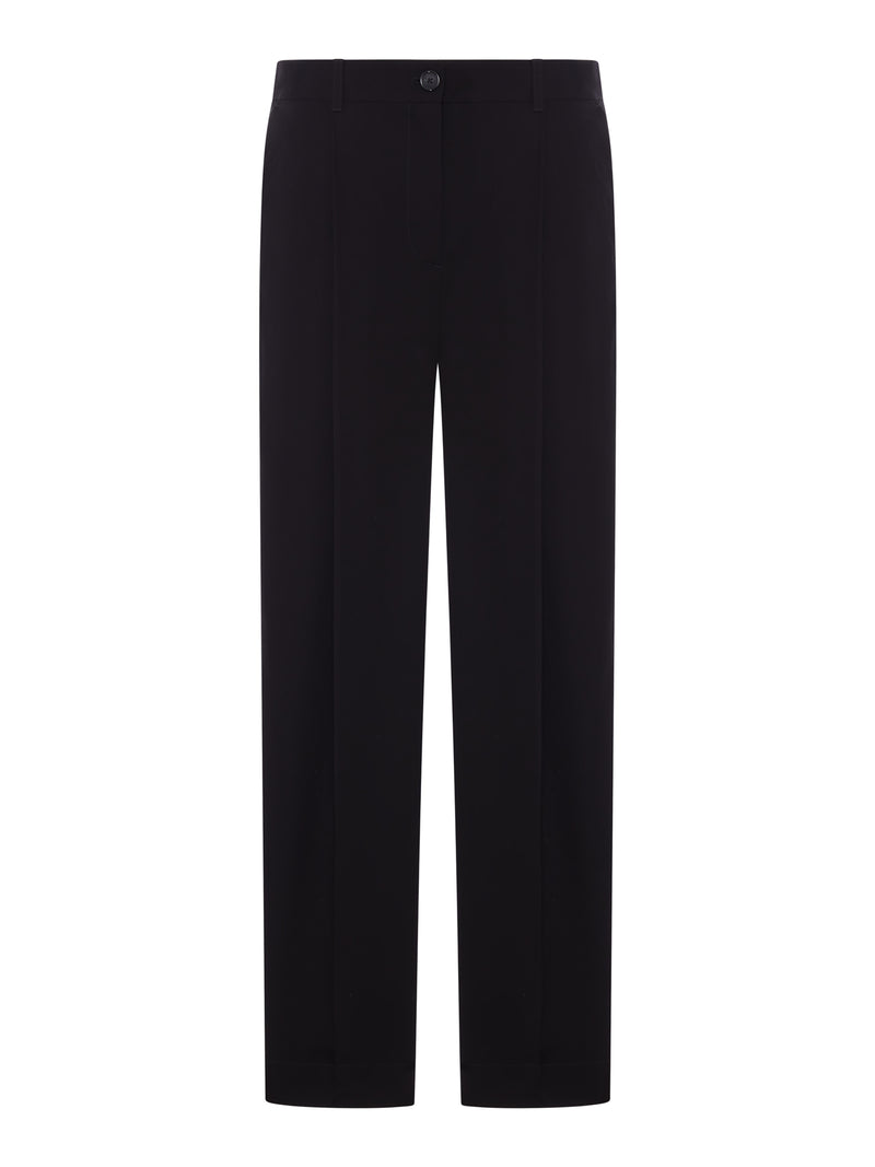 SINGLE-PLEATED COTTON TROUSERS