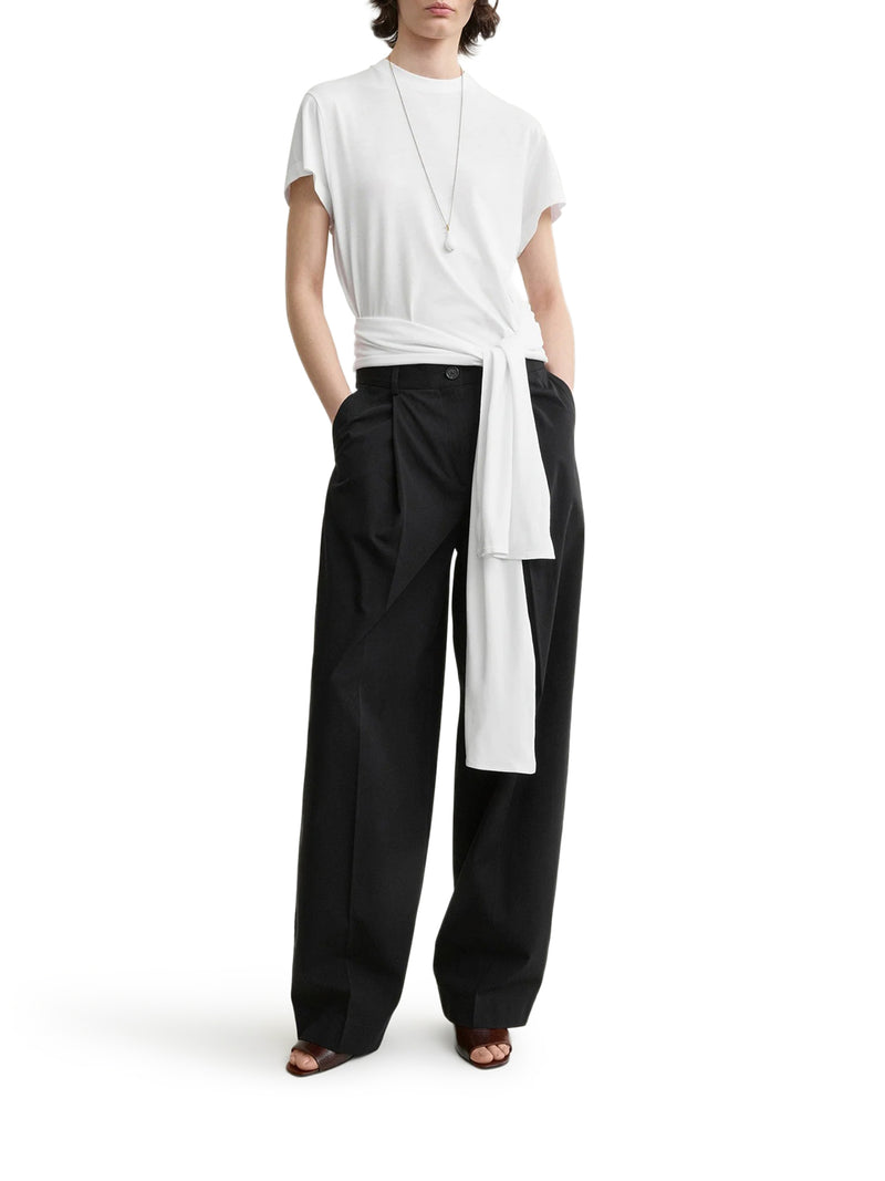 SINGLE-PLEATED COTTON TROUSERS