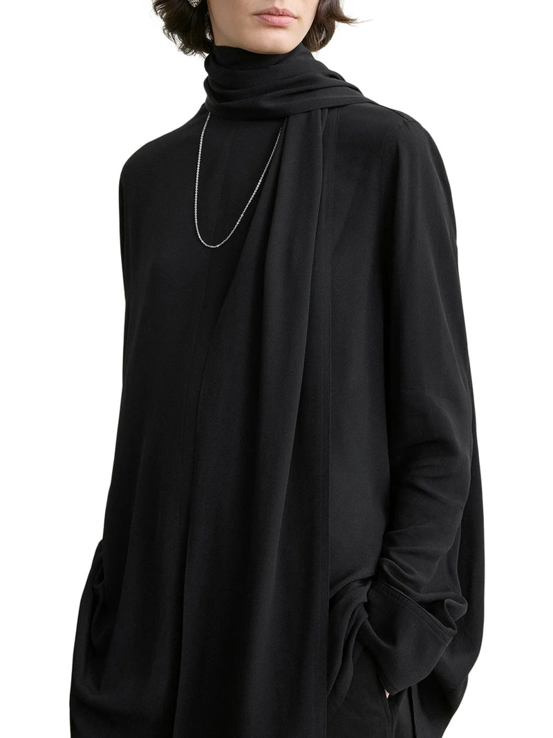BLOUSE WITH DRAPED SCARF