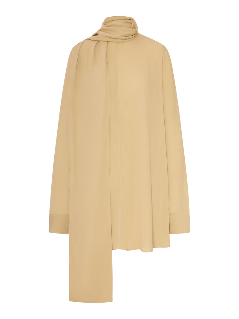 BLOUSE WITH DRAPED SCARF
