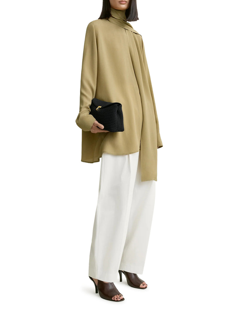BLOUSE WITH DRAPED SCARF