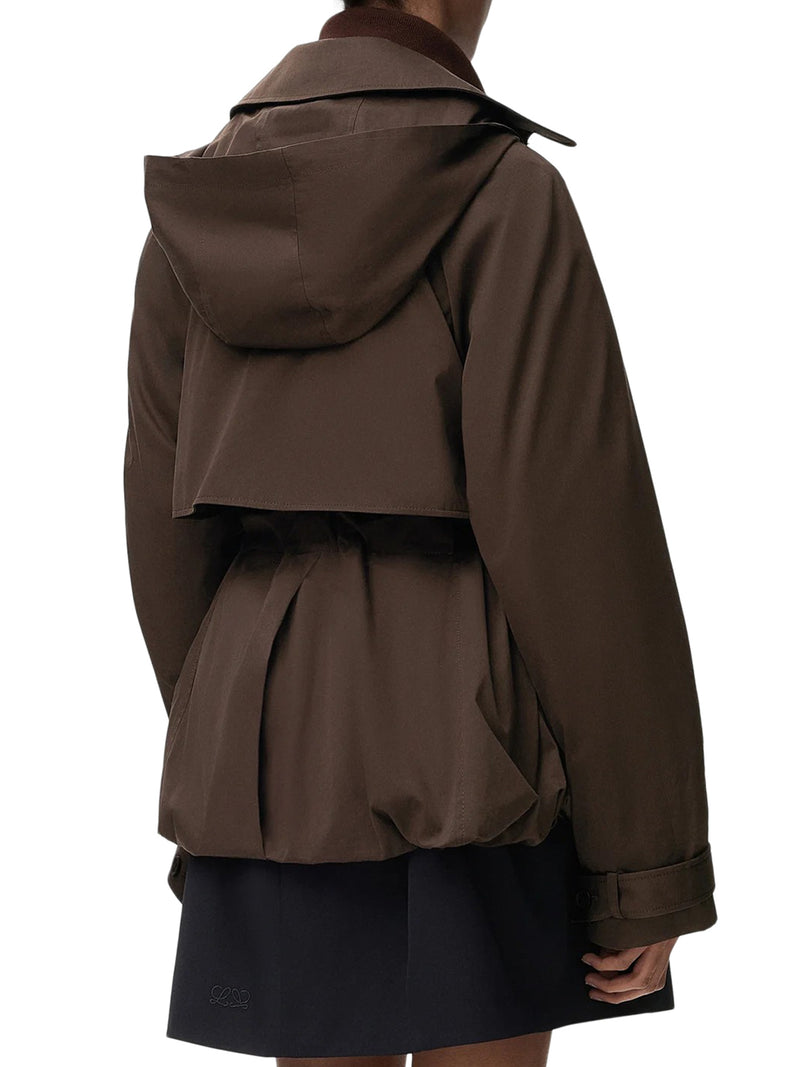 COTTON AND SILK GABARDINE JACKET WITH A BALLOON SILHOUETTE