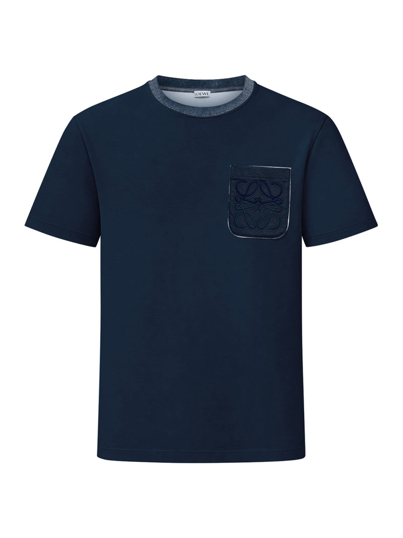 COTTON-BLEND T-SHIRT WITH ANAGRAM LOGO