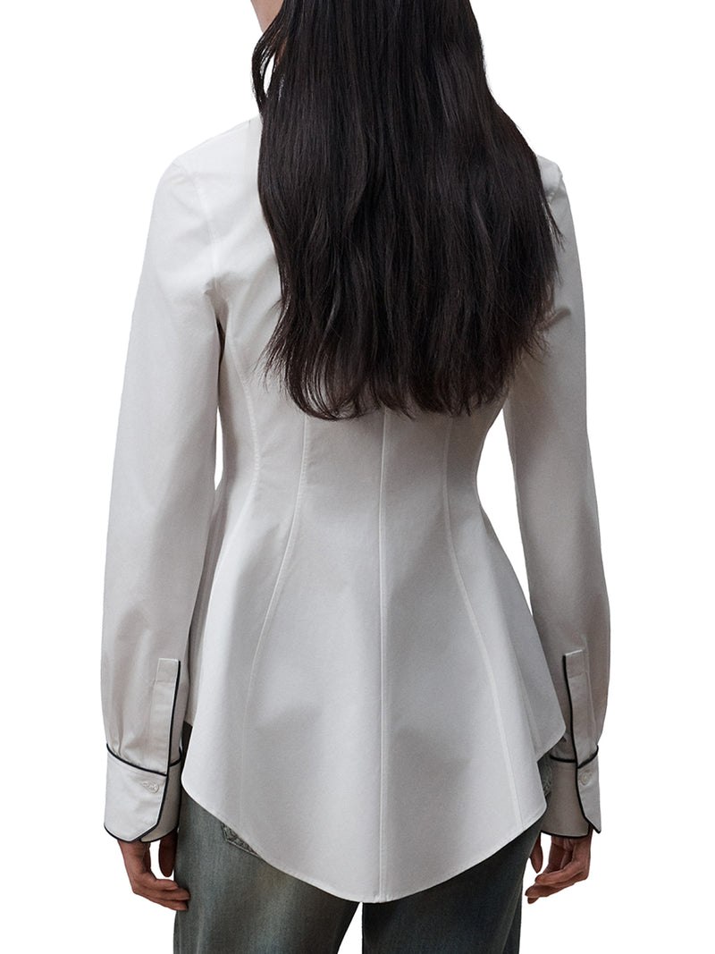 FITTED COTTON POPLIN BLOUSE