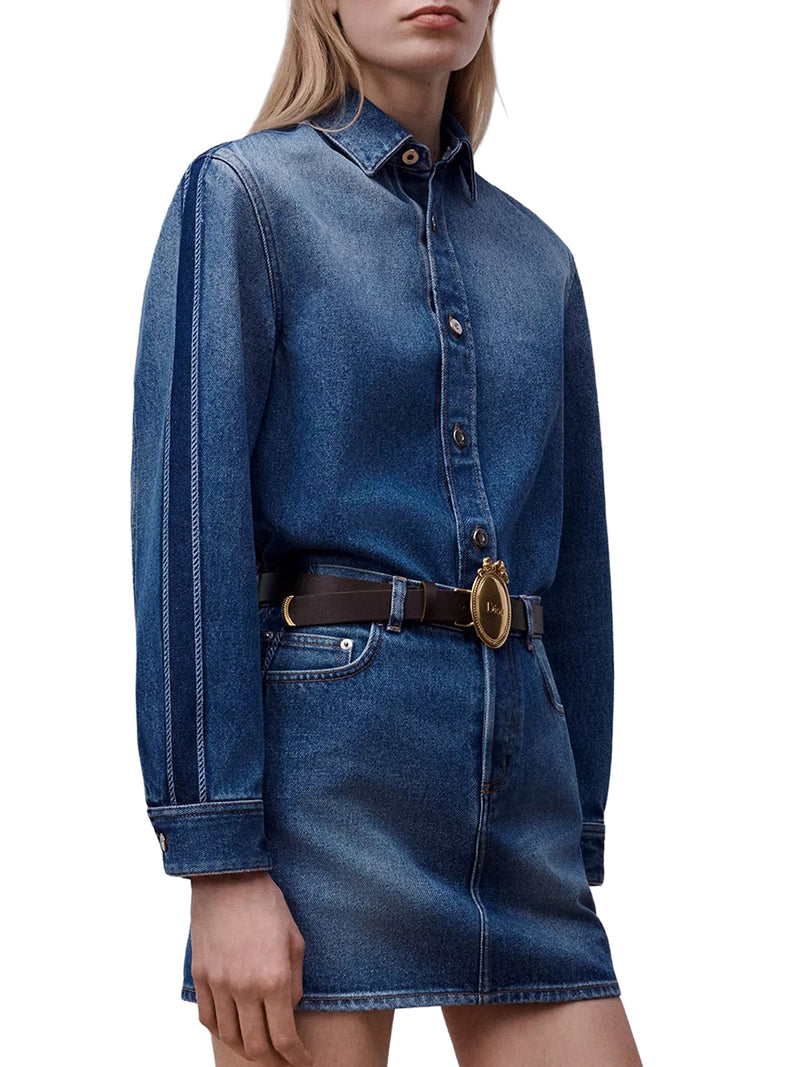FADED BLUE COTTON DENIM SHIRT